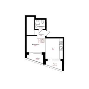 Студия квартира, вторичка, 32м2, 18/25 этаж