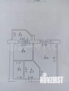 1-к квартира, вторичка, 39м2, 5/16 этаж