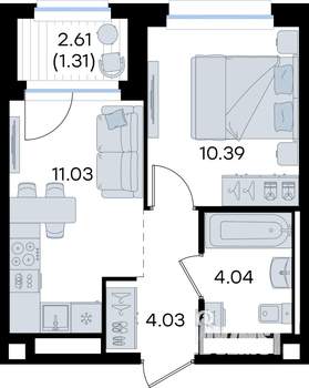 1-к квартира, вторичка, 31м2, 6/8 этаж