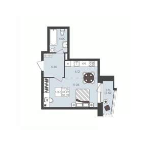 1-к квартира, вторичка, 35м2, 9/22 этаж