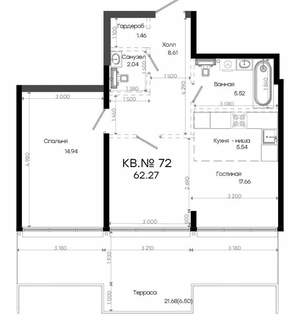 2-к квартира, вторичка, 62м2, 3/8 этаж