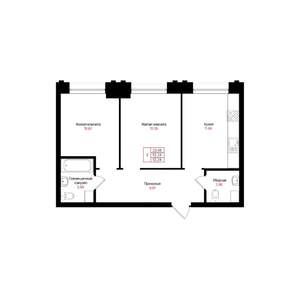 2-к квартира, вторичка, 52м2, 3/25 этаж