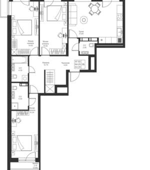 3-к квартира, вторичка, 98м2, 4/24 этаж