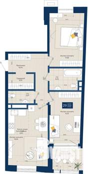 3-к квартира, вторичка, 82м2, 4/9 этаж