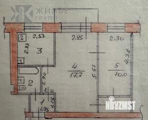 2-к квартира, вторичка, 41м2, 4/5 этаж