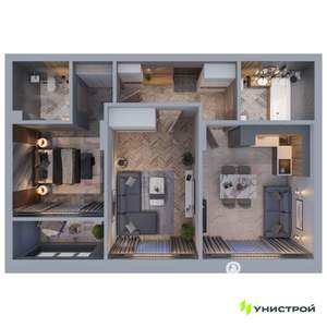 2-к квартира, вторичка, 60м2, 3/21 этаж