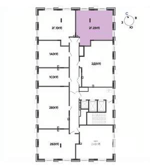 2-к квартира, вторичка, 54м2, 5/22 этаж