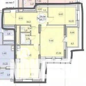 2-к квартира, вторичка, 69м2, 10/18 этаж