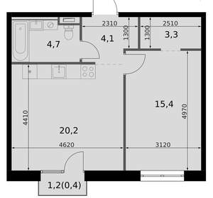 2-к квартира, вторичка, 48м2, 5/14 этаж