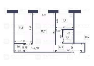 2-к квартира, вторичка, 48м2, 2/5 этаж
