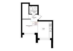 1-к квартира, вторичка, 29м2, 20/25 этаж