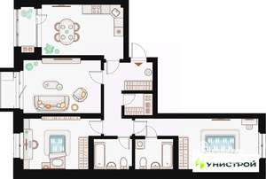 3-к квартира, вторичка, 91м2, 9/20 этаж