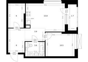 1-к квартира, вторичка, 48м2, 14/26 этаж
