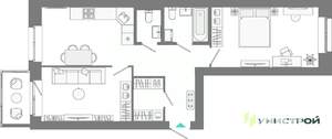 2-к квартира, вторичка, 60м2, 2/10 этаж