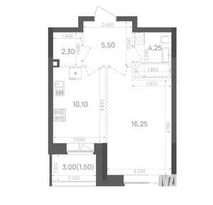 1-к квартира, вторичка, 40м2, 9/15 этаж