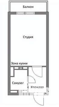 Студия квартира, вторичка, 14м2, 4/4 этаж