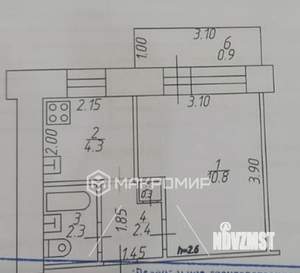 1-к квартира, вторичка, 20м2, 8/9 этаж