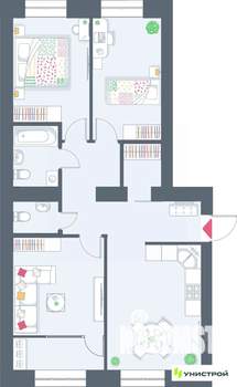 3-к квартира, вторичка, 77м2, 8/10 этаж