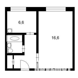 1-к квартира, вторичка, 30м2, 1/2 этаж