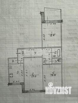 3-к квартира, вторичка, 66м2, 4/9 этаж