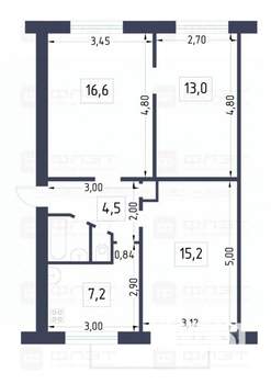 3-к квартира, вторичка, 60м2, 3/5 этаж