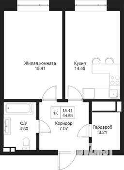 1-к квартира, вторичка, 45м2, 5/5 этаж