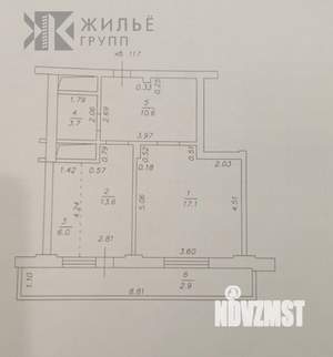 2-к квартира, вторичка, 51м2, 11/12 этаж