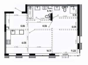 2-к квартира, вторичка, 57м2, 5/6 этаж