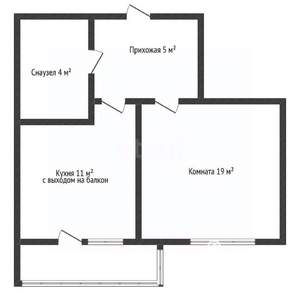 1-к квартира, вторичка, 43м2, 4/5 этаж