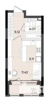Студия квартира, вторичка, 27м2, 19/23 этаж