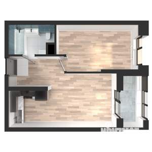 1-к квартира, вторичка, 43м2, 4/23 этаж