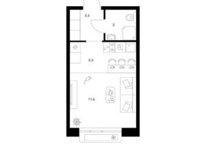 Студия квартира, вторичка, 24м2, 4/26 этаж