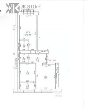 2-к квартира, вторичка, 55м2, 10/10 этаж