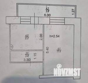 2-к квартира, вторичка, 39м2, 1/5 этаж