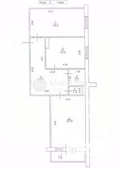 2-к квартира, вторичка, 77м2, 2/10 этаж