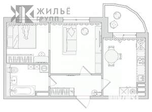 1-к квартира, вторичка, 41м2, 5/19 этаж