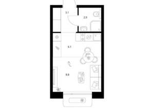 Студия квартира, вторичка, 21м2, 13/26 этаж