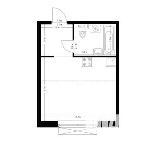 Студия квартира, вторичка, 28м2, 8/24 этаж