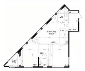 2-к квартира, вторичка, 80м2, 2/23 этаж