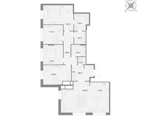 2-к квартира, вторичка, 144м2, 22/22 этаж