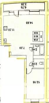 2-к квартира, вторичка, 54м2, 6/10 этаж