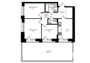 3-к квартира, вторичка, 63м2, 14/25 этаж