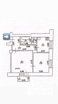 2-к квартира, вторичка, 44м2, 3/3 этаж