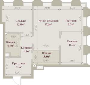 3-к квартира, вторичка, 73м2, 5/8 этаж