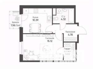 1-к квартира, вторичка, 38м2, 4/18 этаж
