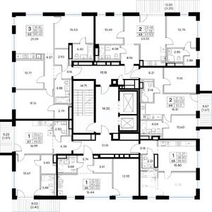 2-к квартира, строящийся дом, 65м2, 4/8 этаж