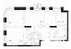3-к квартира, вторичка, 94м2, 2/22 этаж
