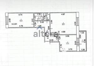 2-к квартира, вторичка, 57м2, 12/13 этаж