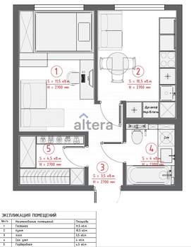 1-к квартира, вторичка, 34м2, 3/10 этаж