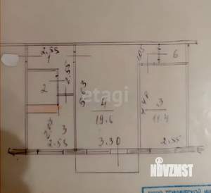2-к квартира, вторичка, 46м2, 4/5 этаж